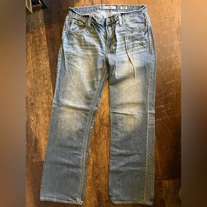 Buckle Mens Light Wash Distressed Bootcut 34R